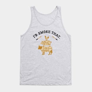 I'd Smoke That Cow Chicken Pig Funny Grilling Tank Top